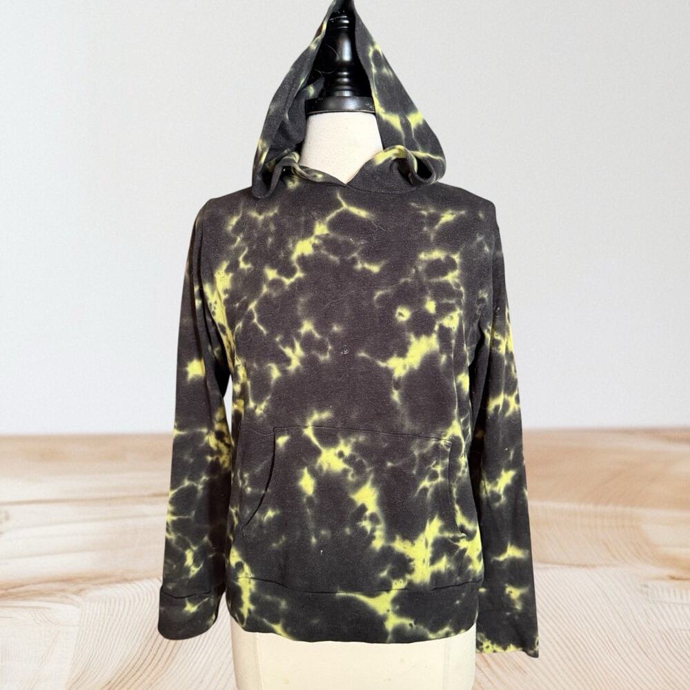 Monrow Hoodie Sweatshirt Size S Womens Black‎ Yellow Pullover Active Wear Comfy